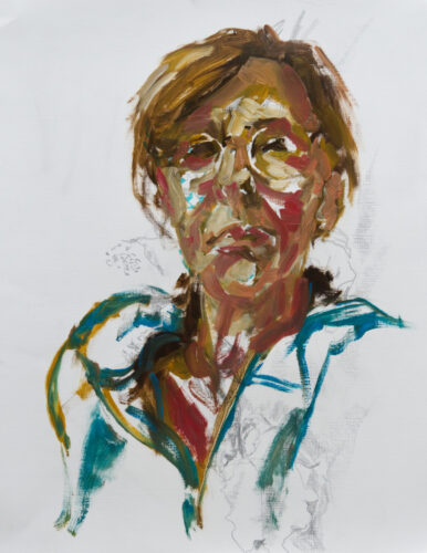 Woman with glasses on an early morning